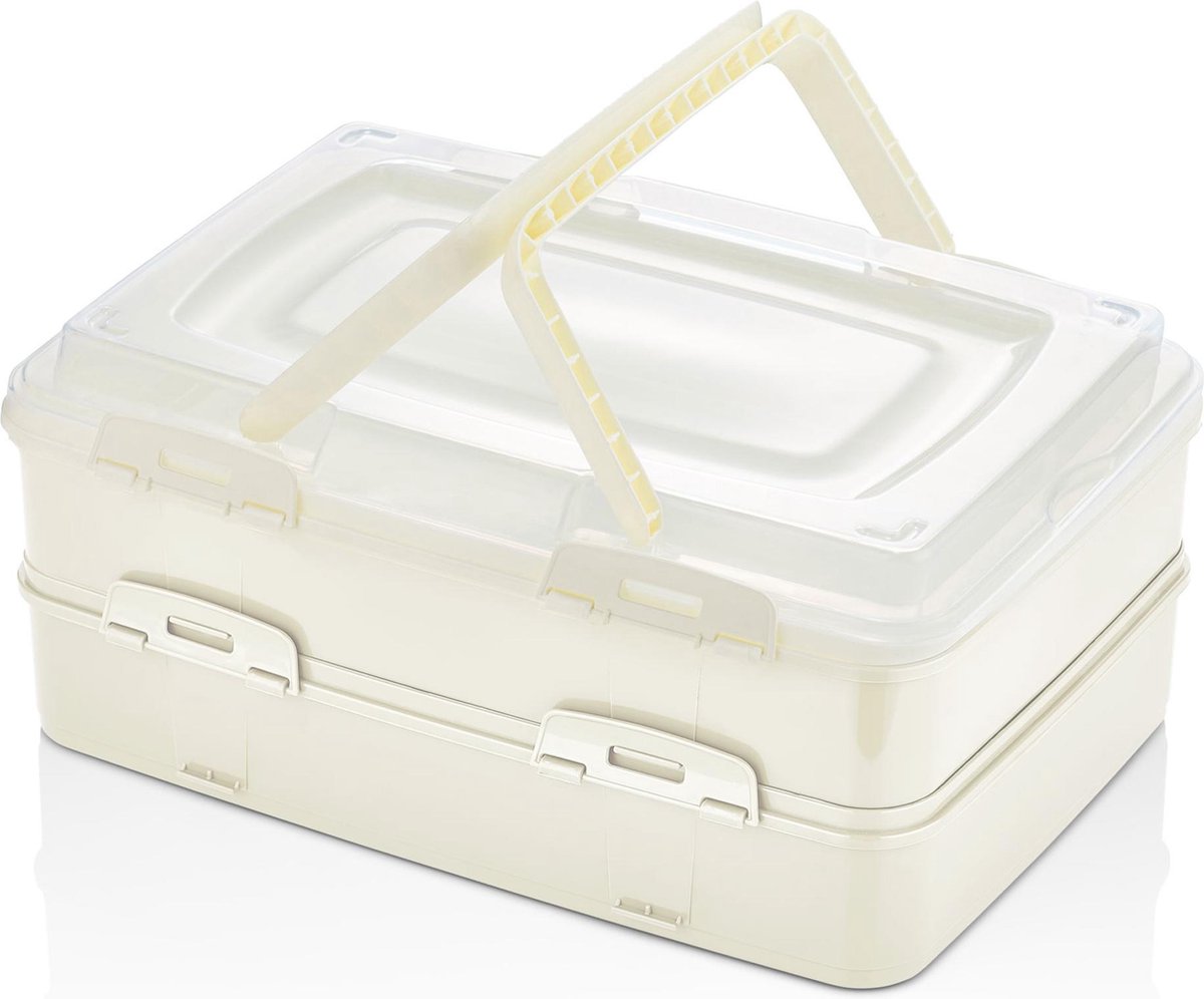 Herzberg Duplex Takeaway Pastry Carrying Box Ivory