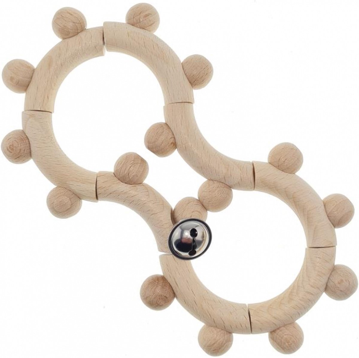 Hess houten rammelaar baby achtvormig - motoriek speelgoed naturel.