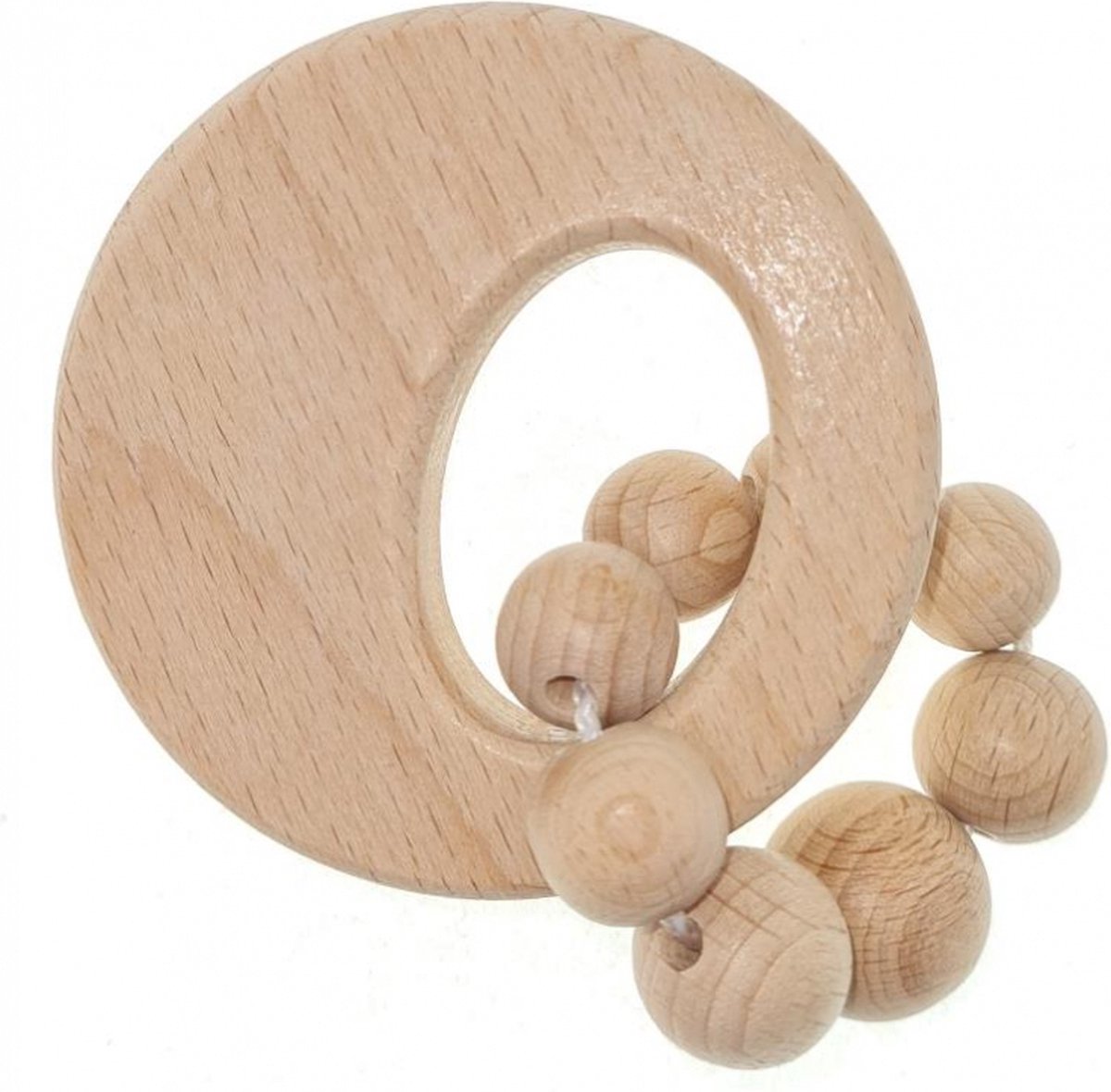 Hess houten rammelaar cirkel naturel baby speelgoed.