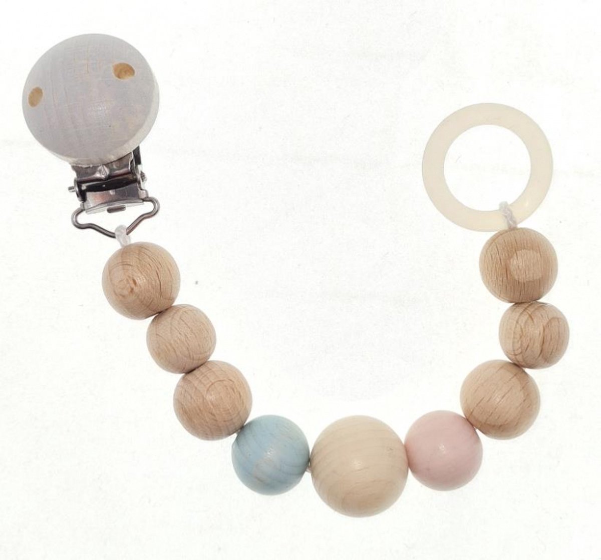 Hess speenketting babyaccessoire multicolor naturel pastel.
