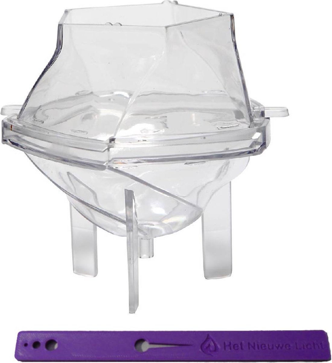 Het Nieuwe Licht ® - kaarsenmal - Sculptuur bol Ø 80mm + Pitklem - gietmal voor kaarsen