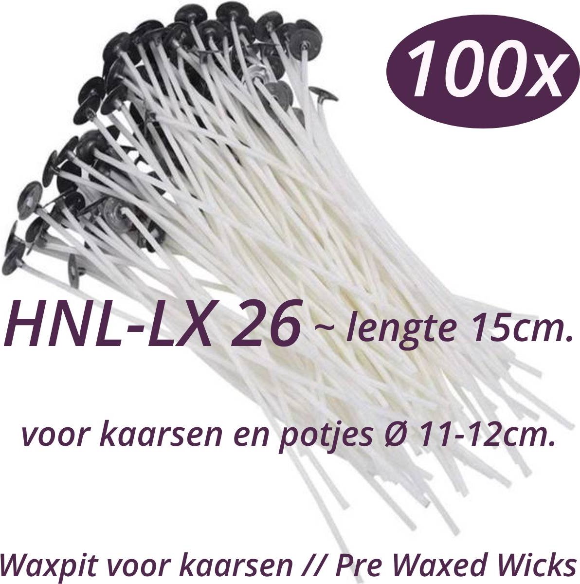   - Waxpit HNL-LX 26 - Zelf kaarsen maken – kaarsen lont - kaarslont - 100st