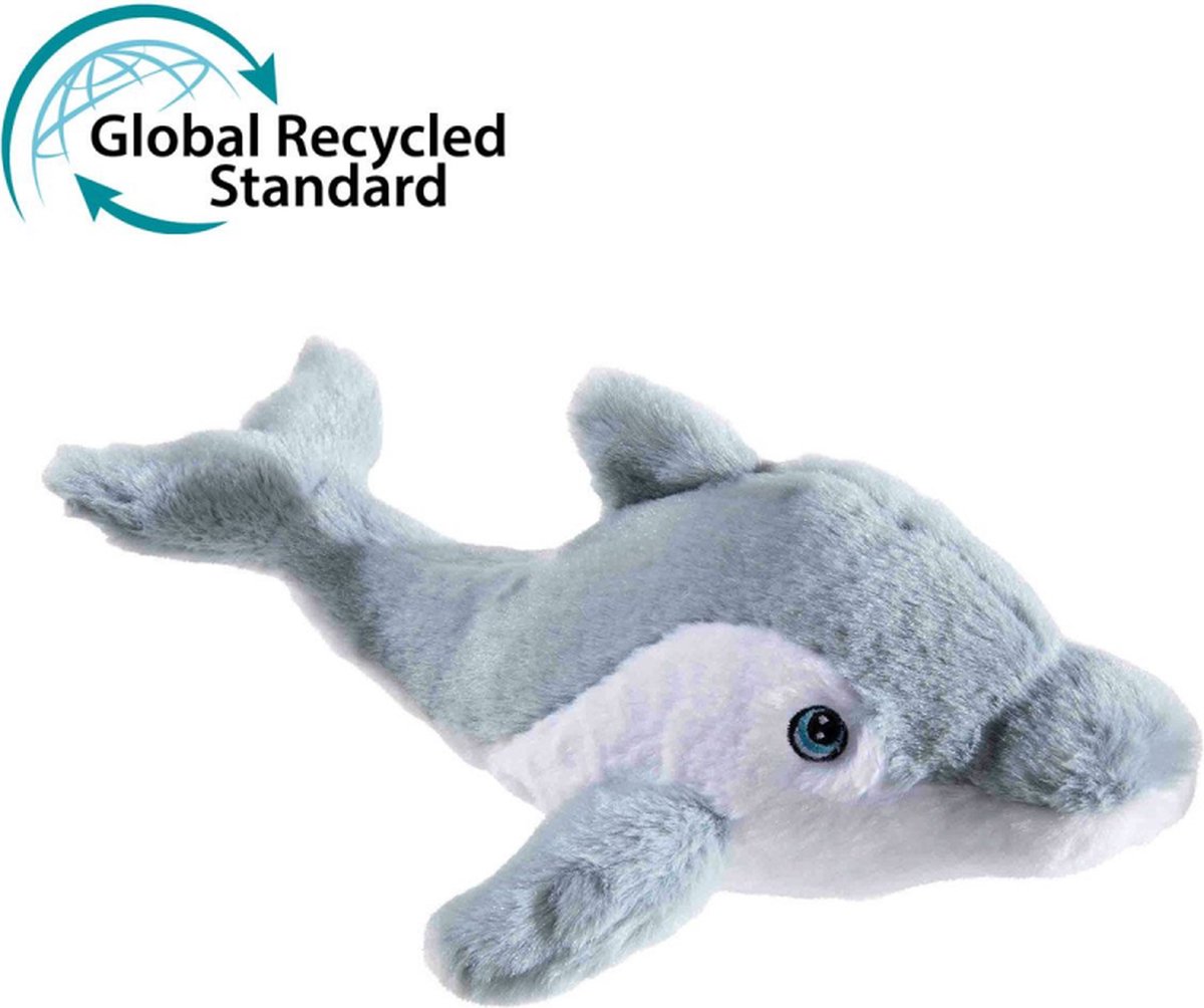 Heunec knuffel dolfijn gerecycled PET 30cm duurzaam speelgoed.