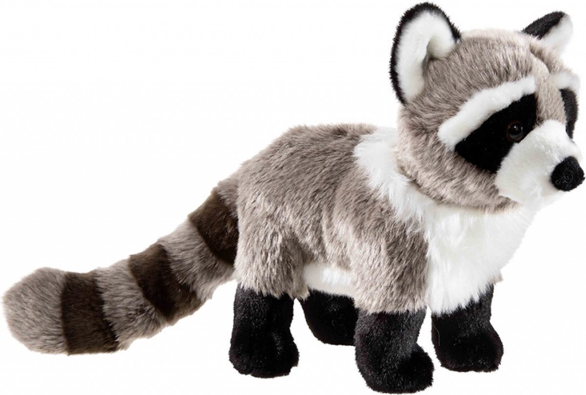 Heunec knuffel wasbeer pluche 23cm multicolor speelgoed.