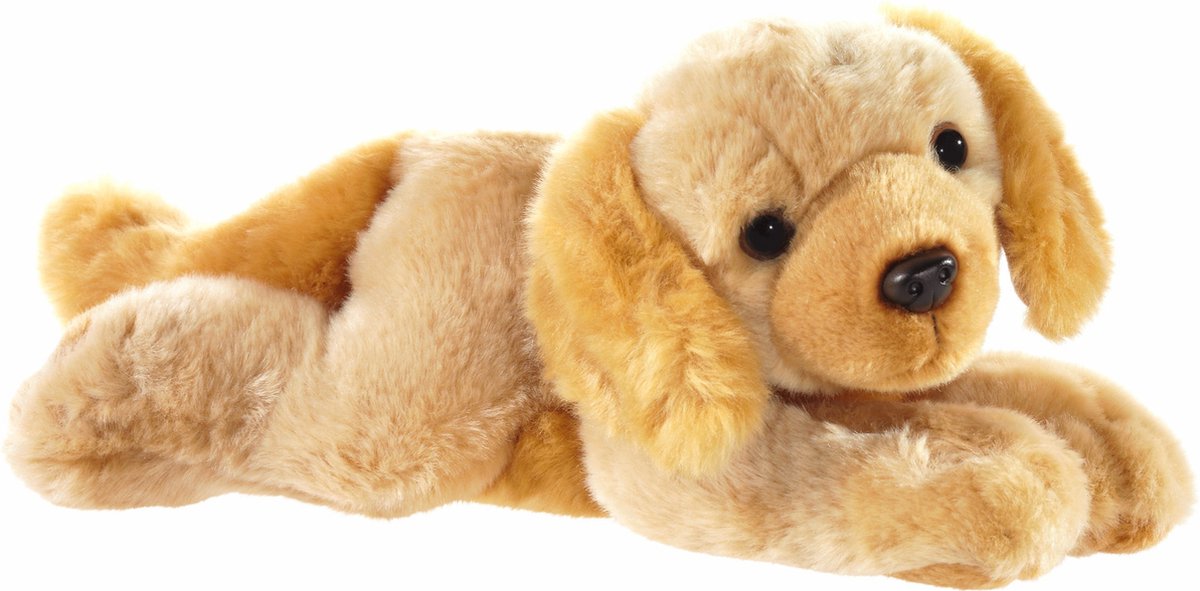 Pluche blonde Labrador hond knuffel 32 cm - Honden huisdieren knuffels - Speelgoed voor kinderen