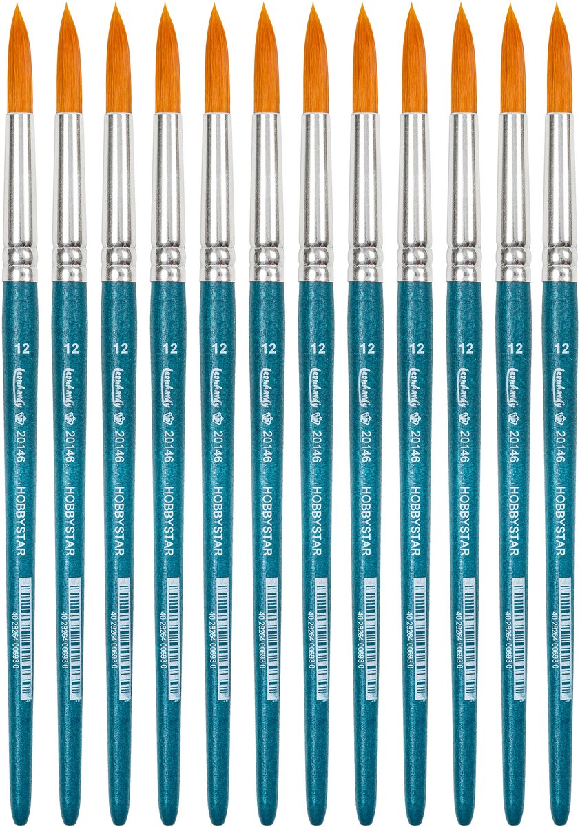 Penseel no.12-6mm polyster vezel Heutink - doos à 12 stuks