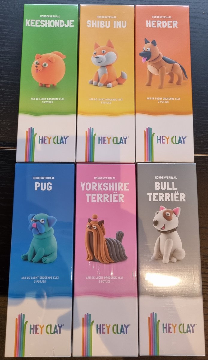 Hey Clay - Boetseerklei - Lucht Drogende Klei - Honden Set van 6