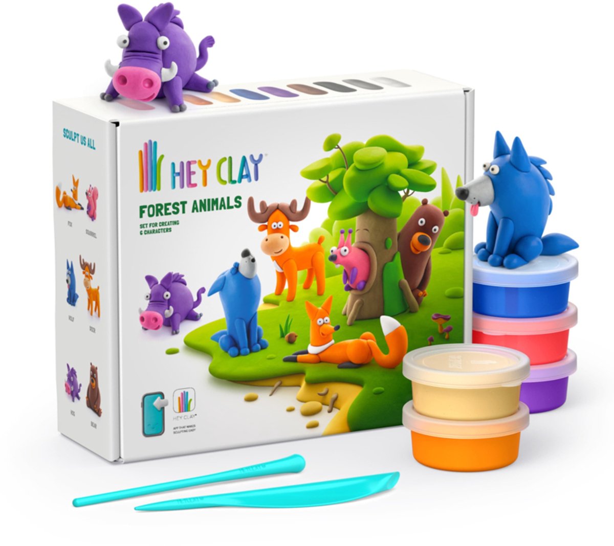 Hey Clay Bosdieren Set van 15 potjes