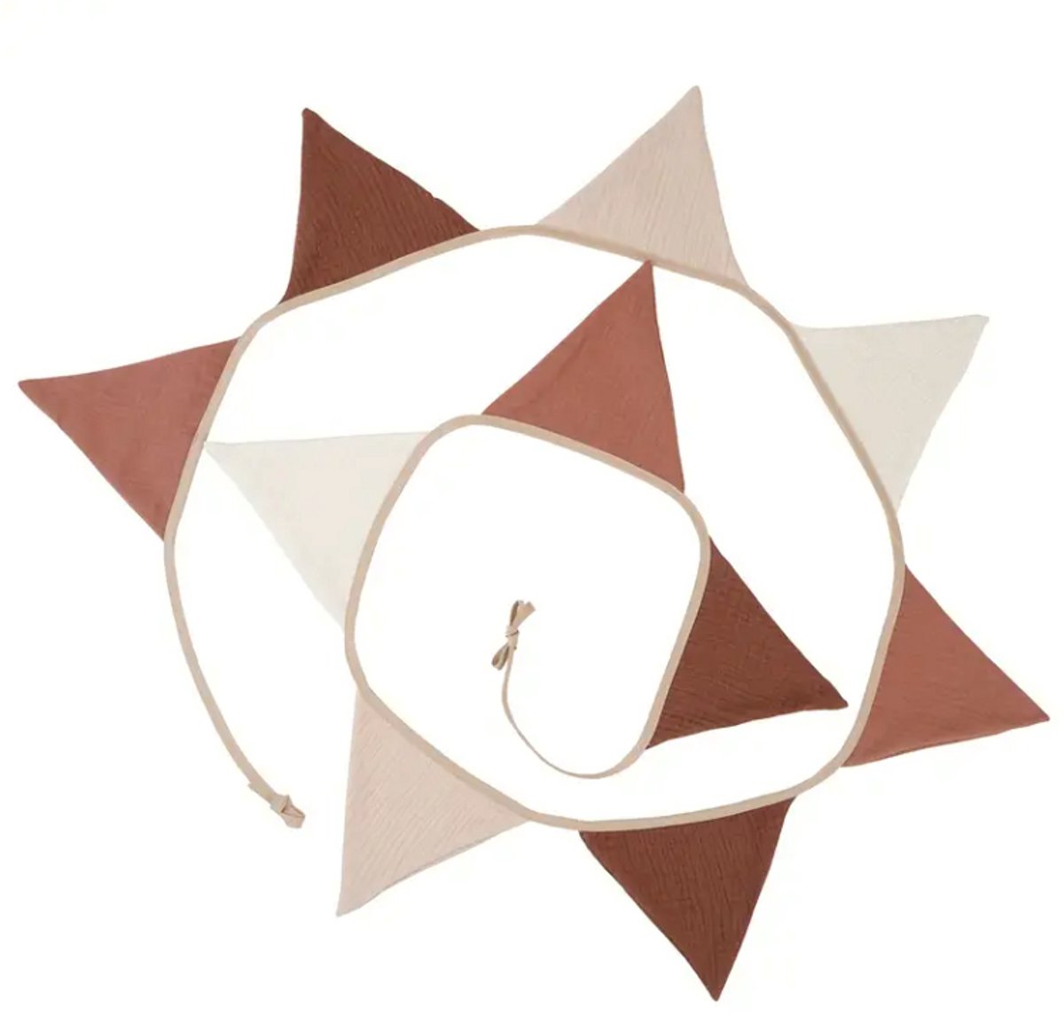 HHHK - Stoffen vlaggetjes - Stoffen Vlaggenlijn - Versiering - Duurzaam - Slingers - 2,6 meter Bruin Beige