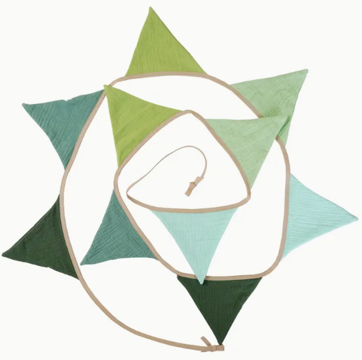 HHHK - Stoffen vlaggetjes - Stoffen Vlaggenlijn - Versiering - Duurzaam - Slingers - 2,6 meter Groen