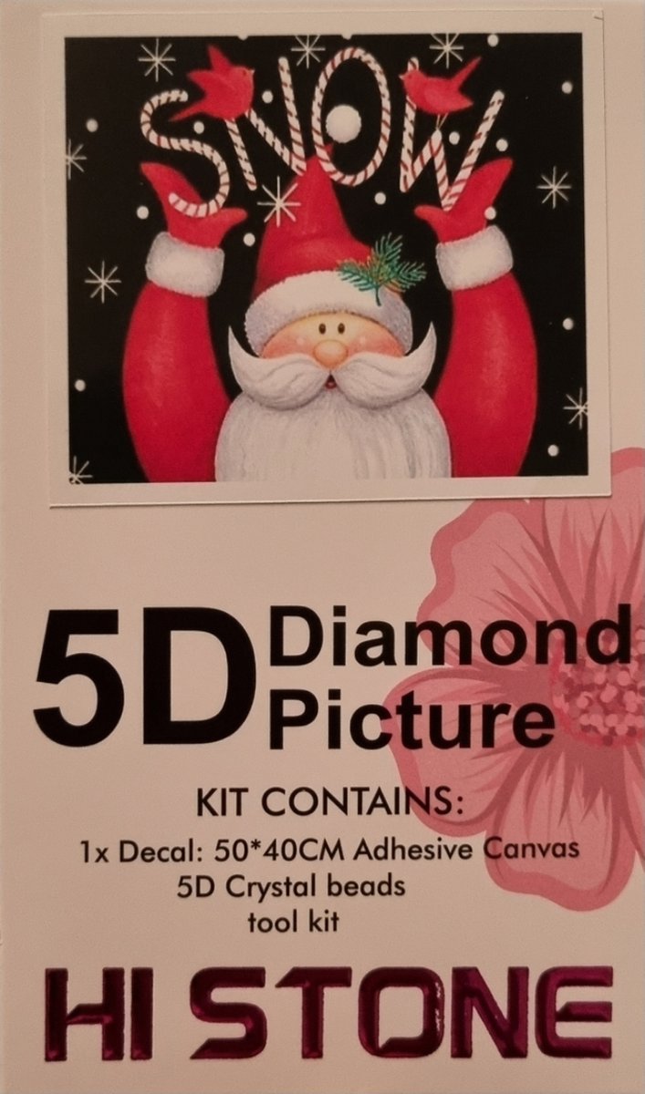 Diamond Painting kerst 50x40cm kerstman snow