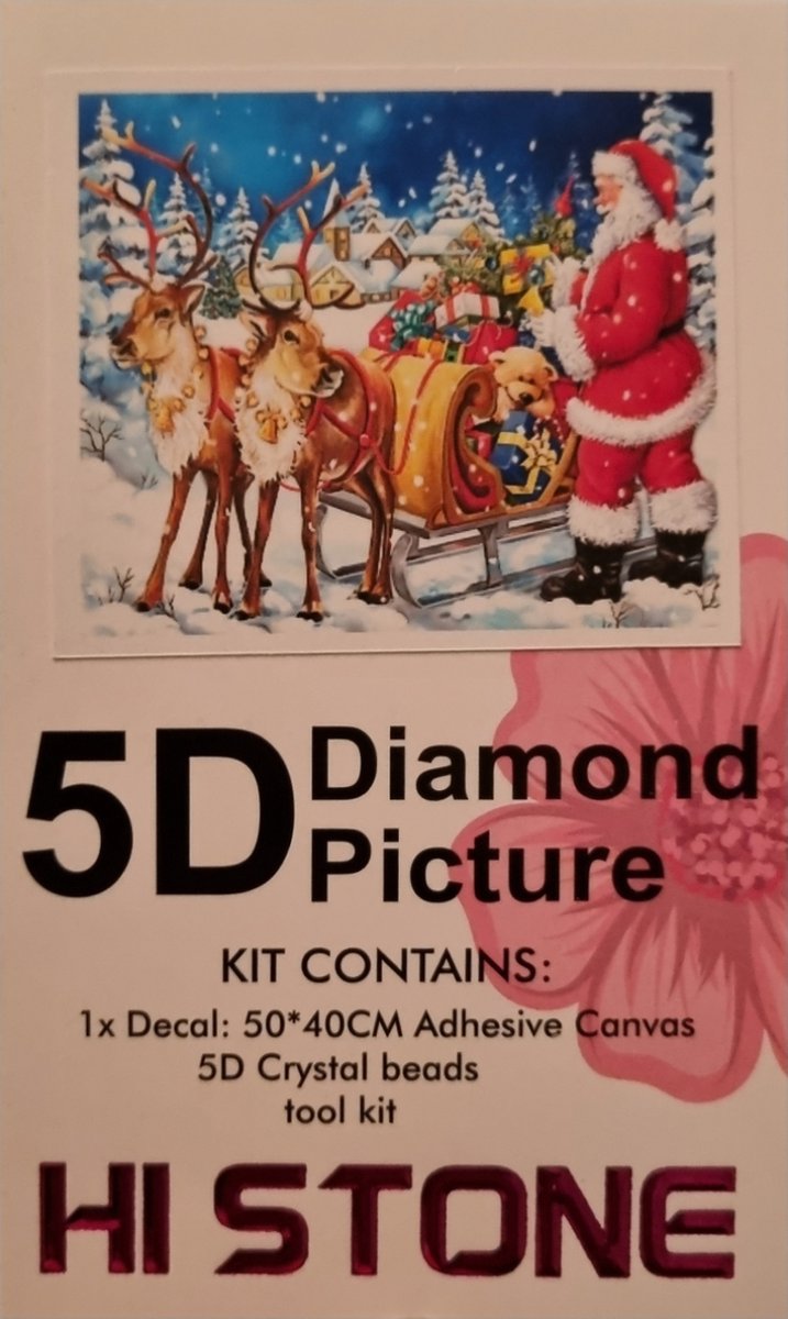 Diamond Painting kerst 50x40cm kertsman met de rendieren