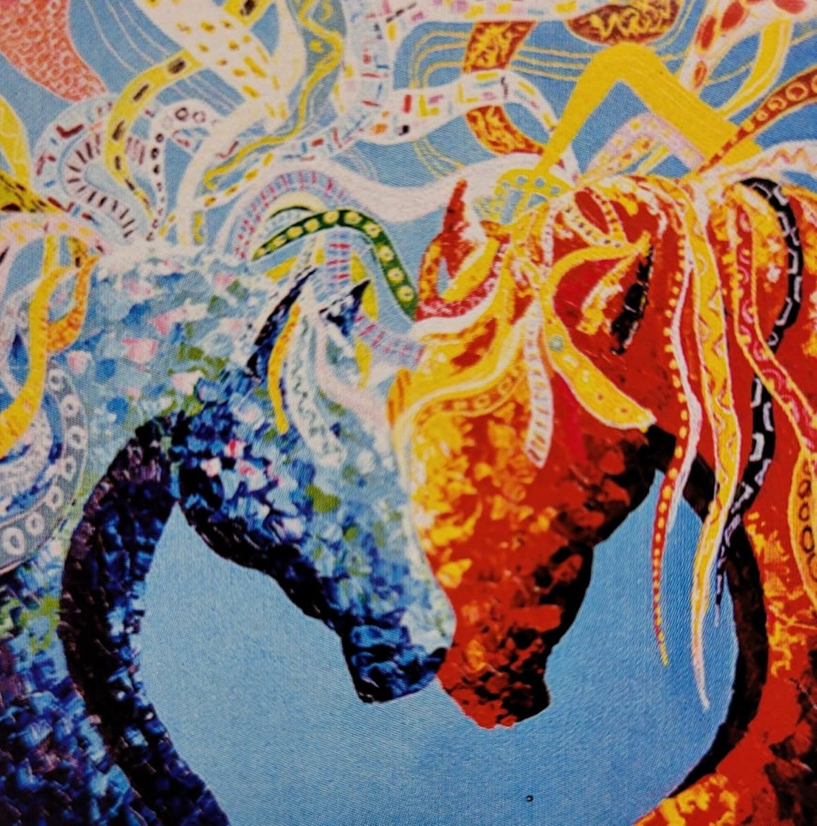 Diamond painting 30 x 30 CM canvas - 25 x 25 cm painting - 5D - Paardenhoofden