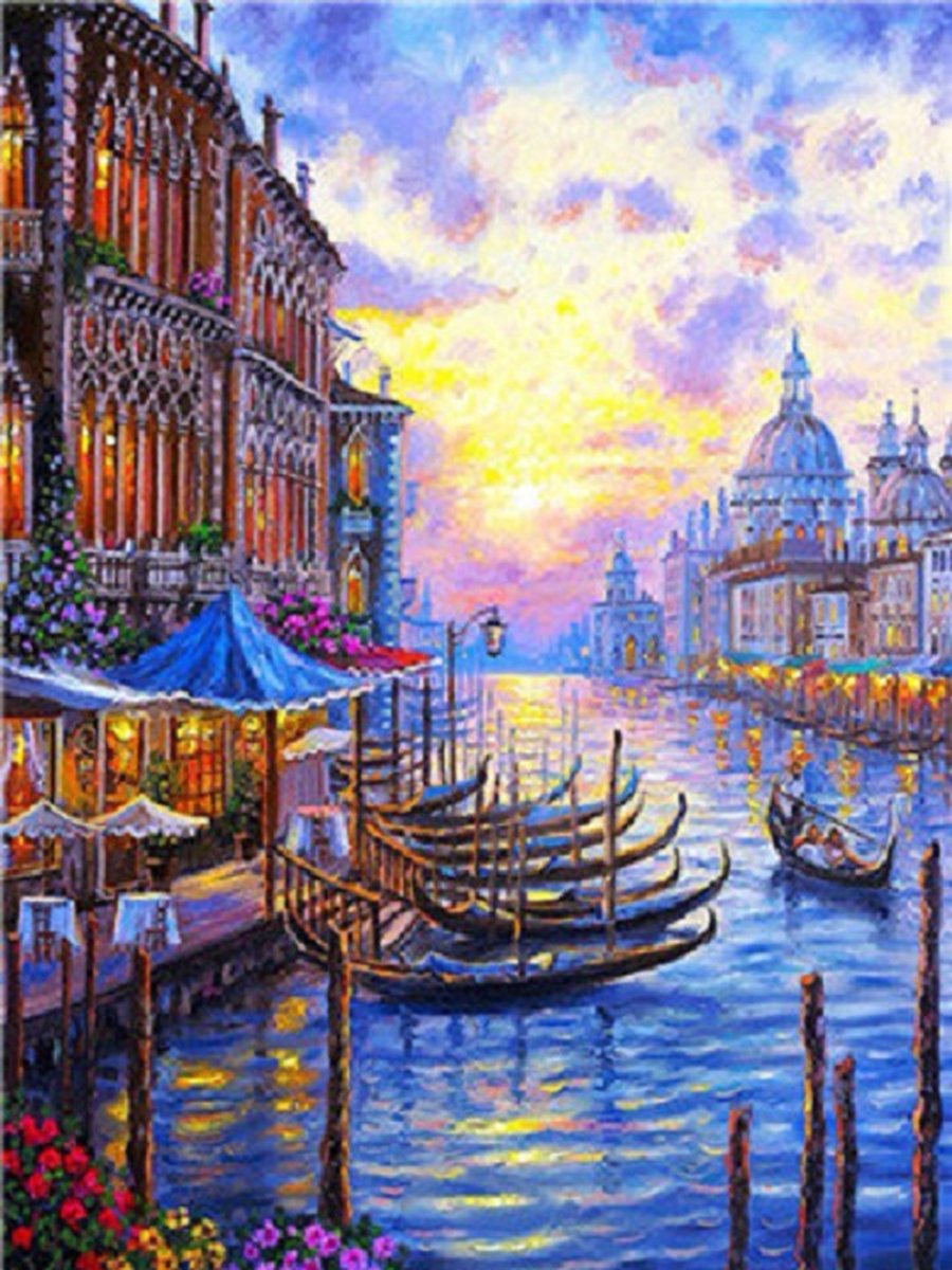 Diamond painting compleet pakket 50x40 (43.5 x 32.5cm) Hi Stone: Bootjes