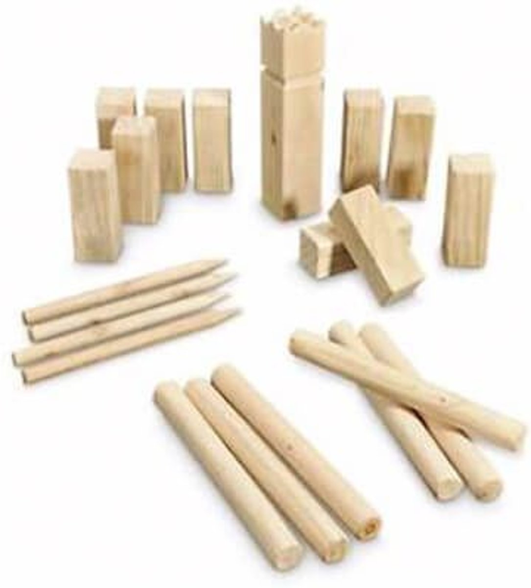 Kubb houten kegelspel - XXL - Buitenspel - 2 tot 6 spelers