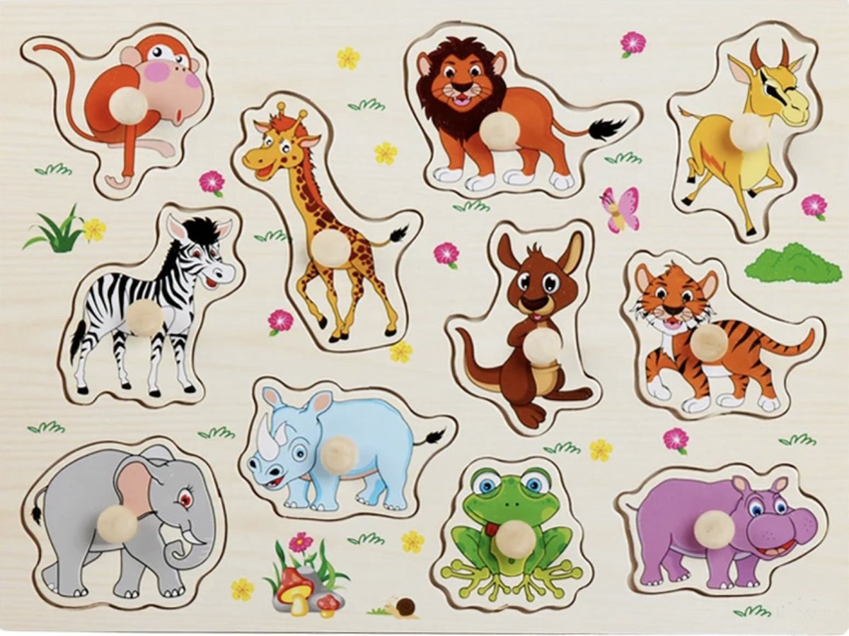 Puzzel - Houten puzzel - Vormenpuzzel - Legpuzzel - Speelgoed 1 jaar - 2 jaar - 3 jaar en ouder - Educatief speelgoed - Kinderspeelgoed