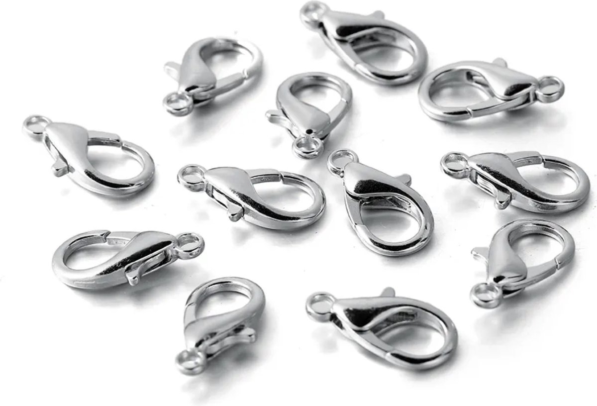   - Karabijnsluiting - Sluitingen Sieraden Maken - Sluitingen Hobby - Sieraden - Zilverkleurig - 10 stuks