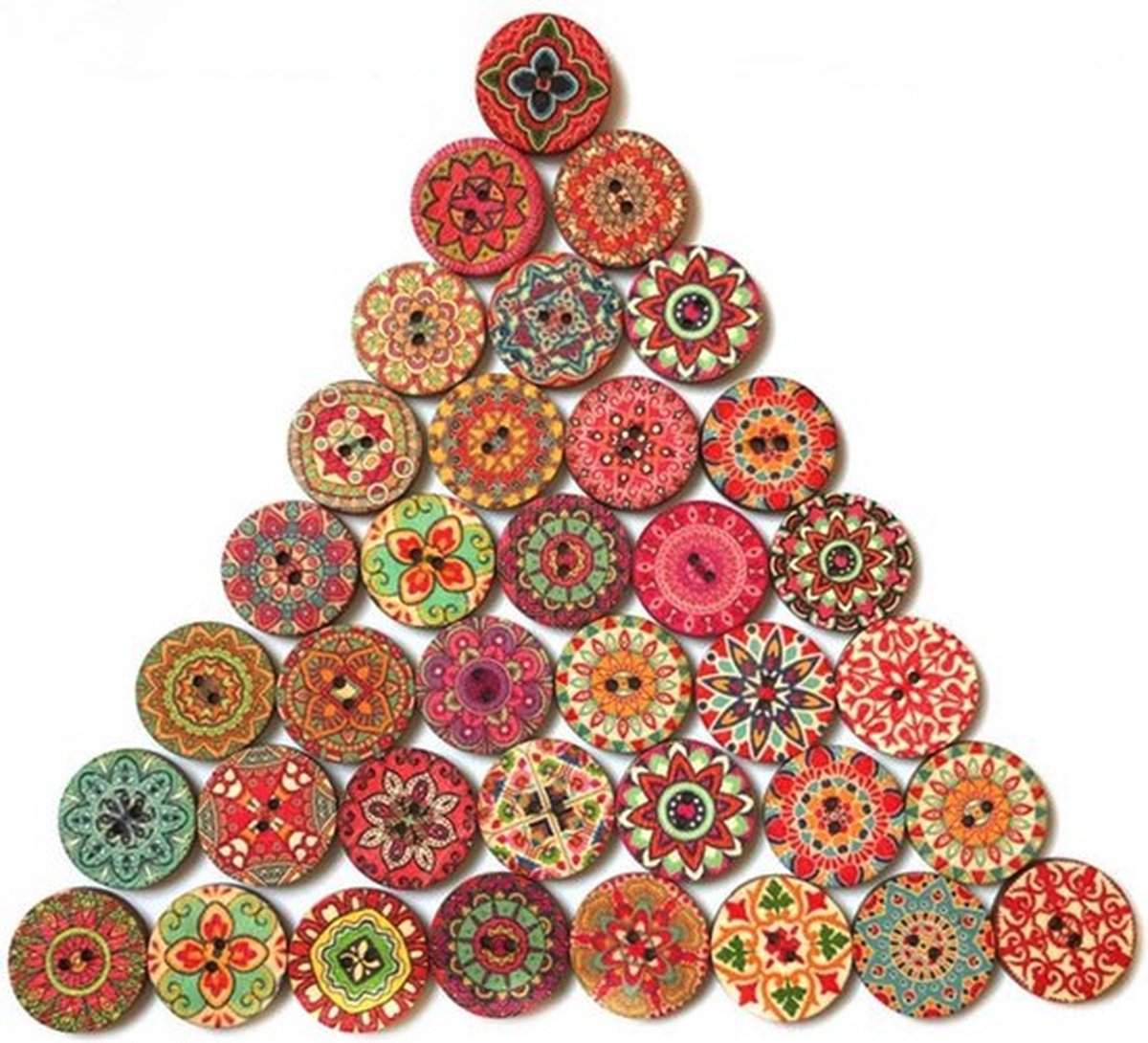   - Retro Houten knopen - Cartoon - Kleding - Tassen - Knopen voor Naaien - Hobby & Knutselen - Patronen - 20 knopen - 20 MM