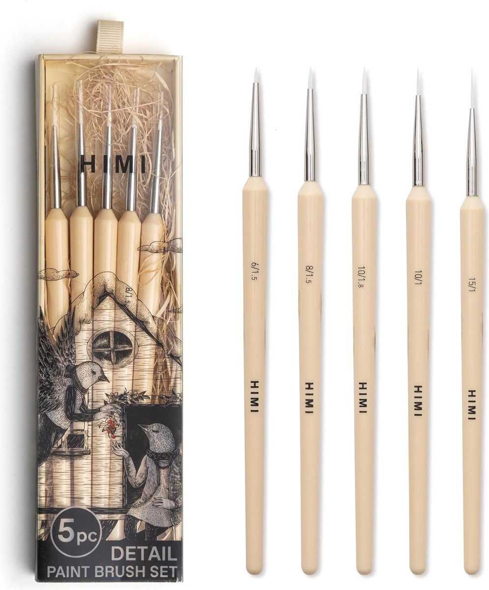 HIMI - Gouache detail penselen – Set van 5