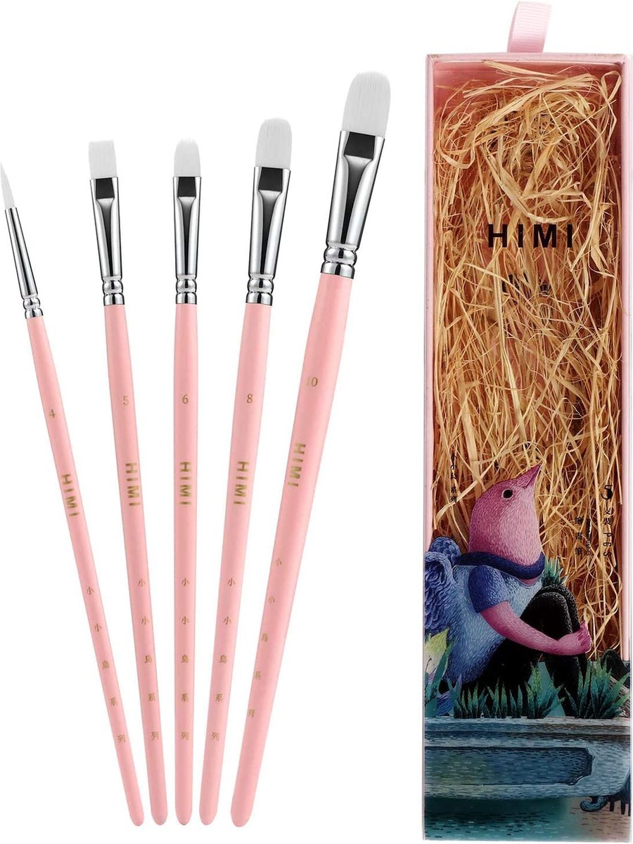MIYA HIMI - Gouache penselenset - Set van 5 - Little Bird Roze