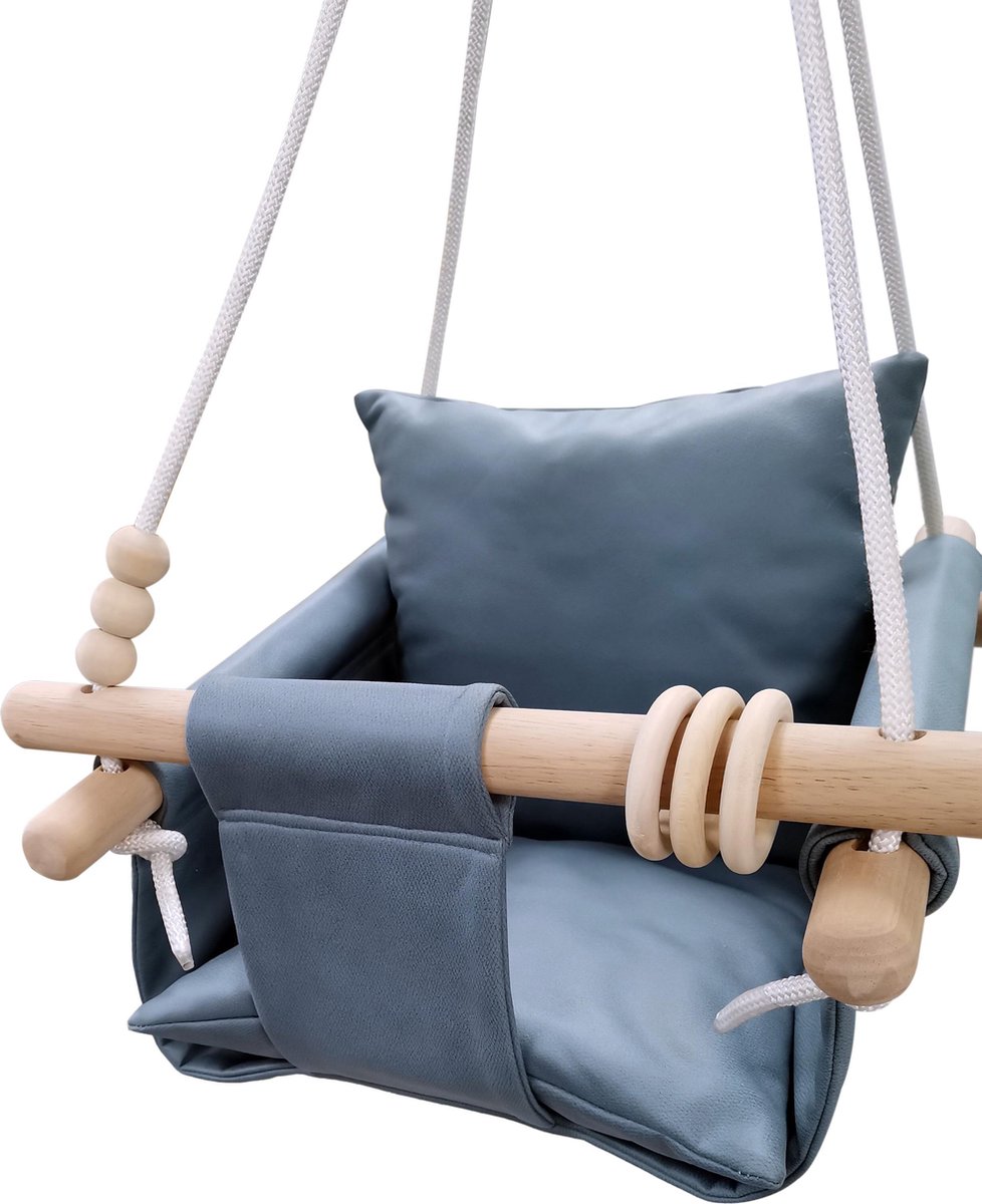 Baby / Kinder Schommel voor binnen of buiten! - Baby Swing - Schommelstoel inclusief Zachte Kussens en Bevestigingsmaterialen