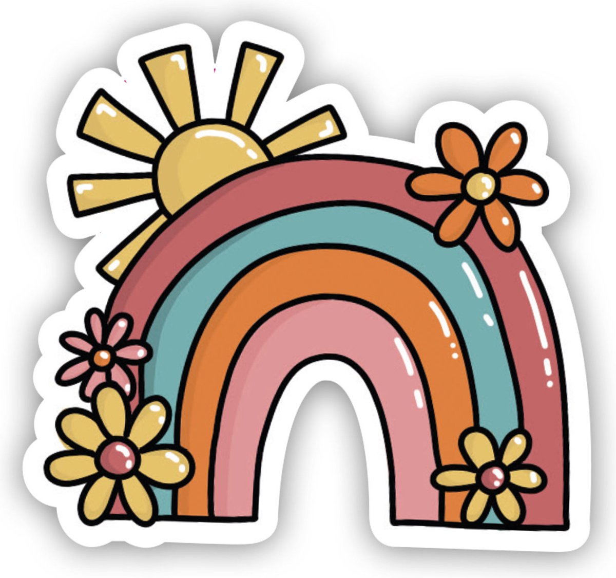 16 Stickers Regenboog - sluitsticker - gestanst - sticker - Hippekaartjeswinkel