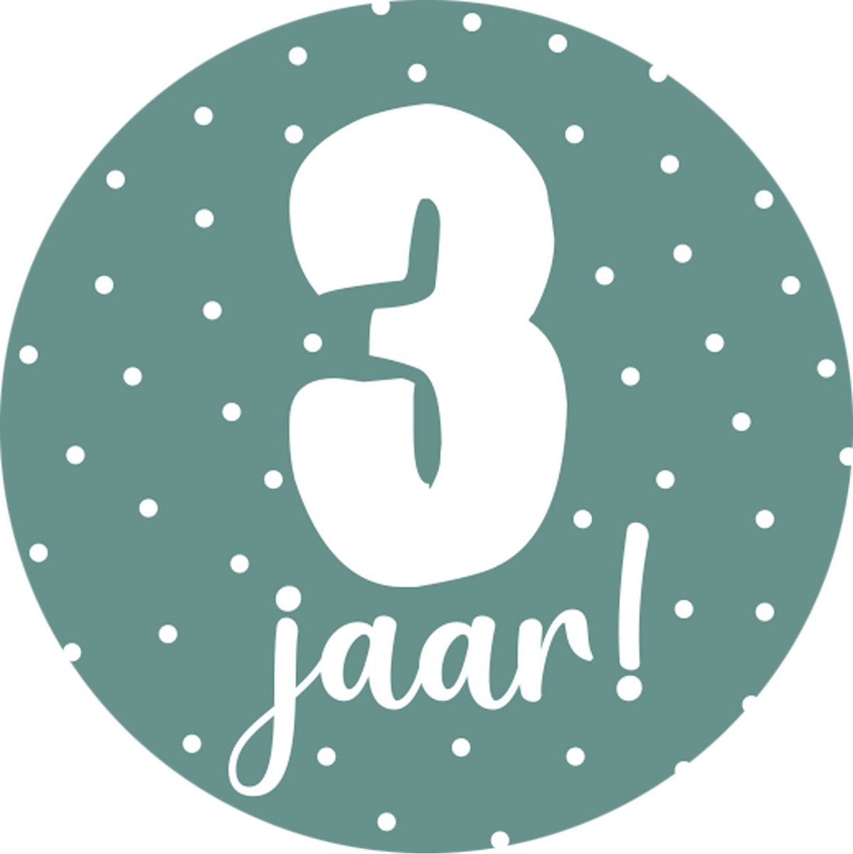 20 Stickers 3 Jaar Groen - verjaardag - peuter - traktatie - kinderdagverblijf - gastouder - jarig - kind