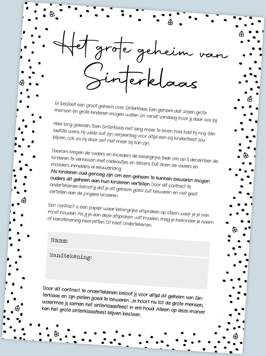 Het grote geheim van Sinterklaas - Sinterklaas contract - 5 December - Sinterklaas bestaat niet - Sinterklaas geheim - Sinterklaas voor grote kinderen - Sinterklaas is nep - Sinterklaas vertellen