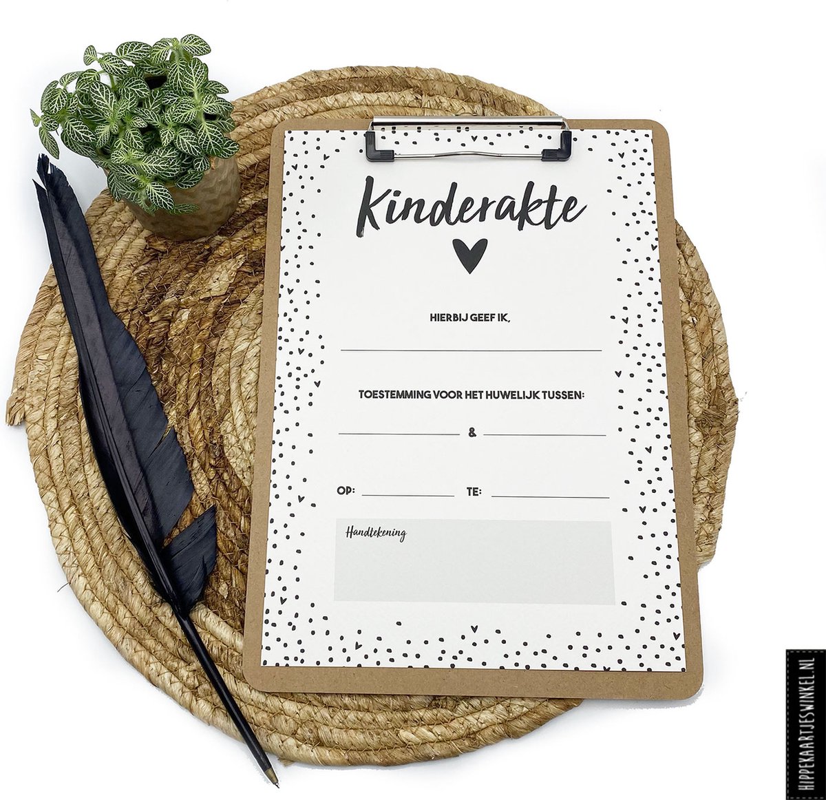 Kinderakte bruiloft - met klembord - trouwakte - kind ceremonie - huwelijk - bruiloft - trouwen met kinderen erbij