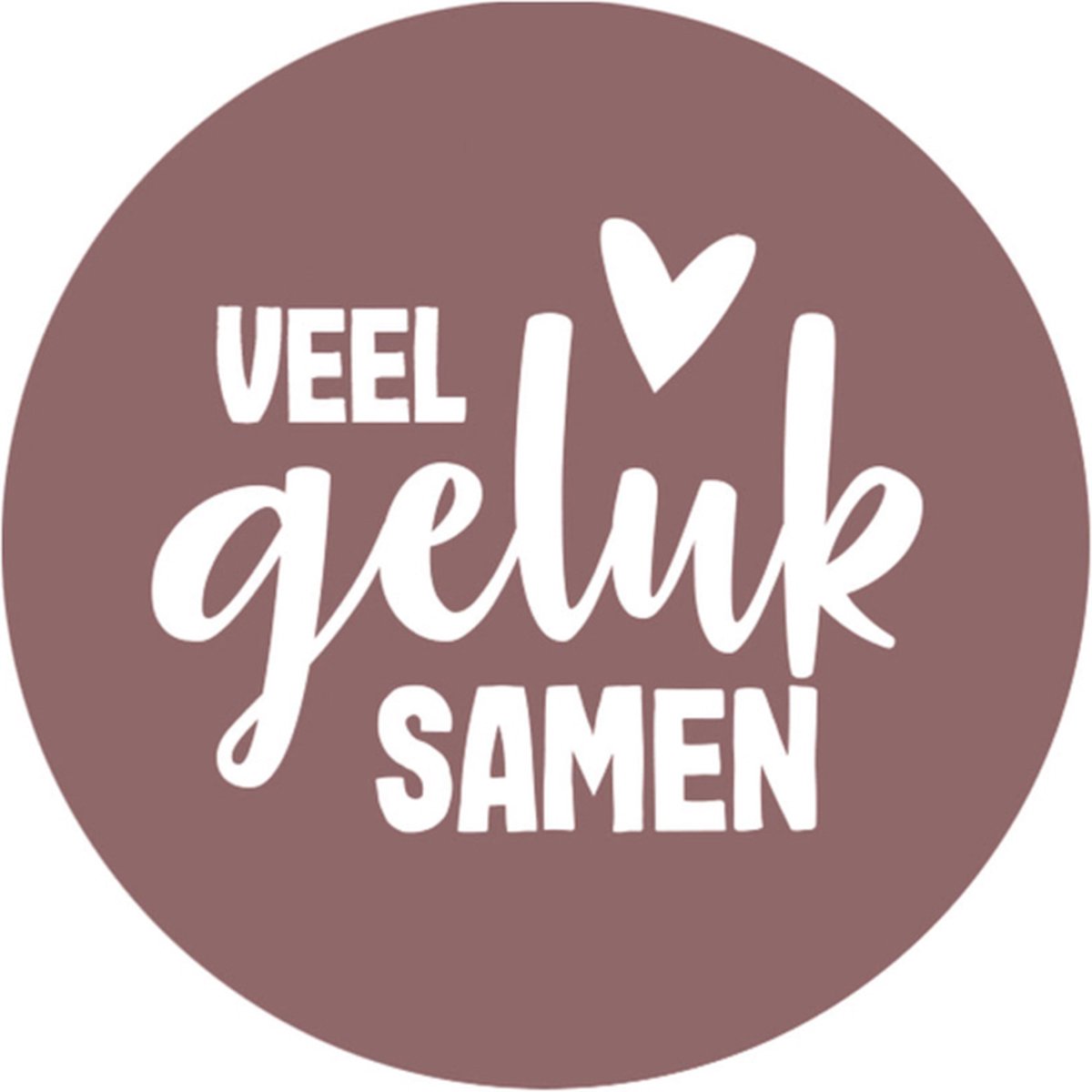 Sticker Veel geluk samen - 500 Stickers op rol - sluitsticker - verpakkingssticker - wensetiket - stickerrol - Hippekaartjeswinkel