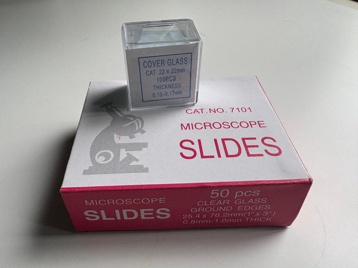 Microscoop Objectglaasjes 26x76mm (50x) en dekglaasjes 22x22mm (100x) - 1 set