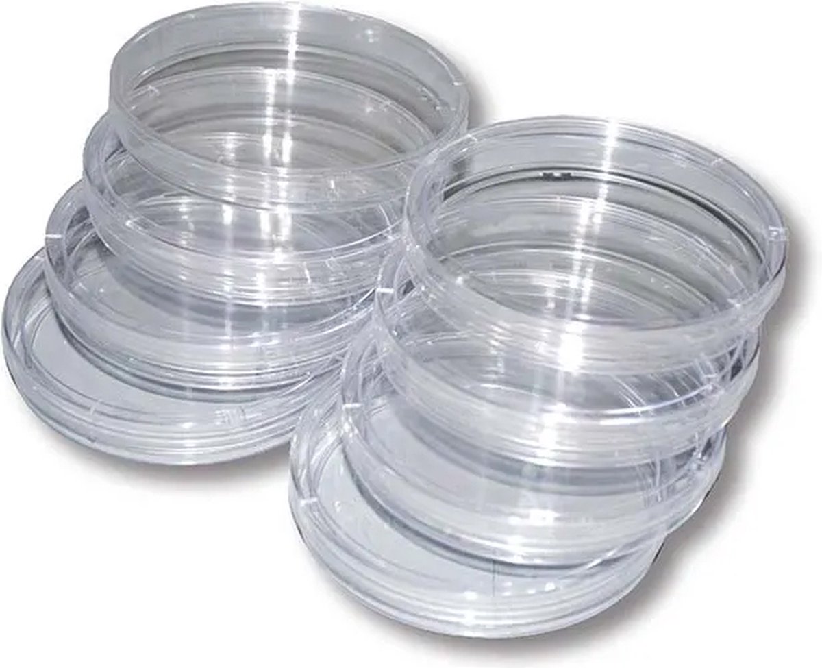 Petrischaal steriel 90 x15mm compleet met deksel (20 stuks) gemaakt van polystyreen (kunststof)
