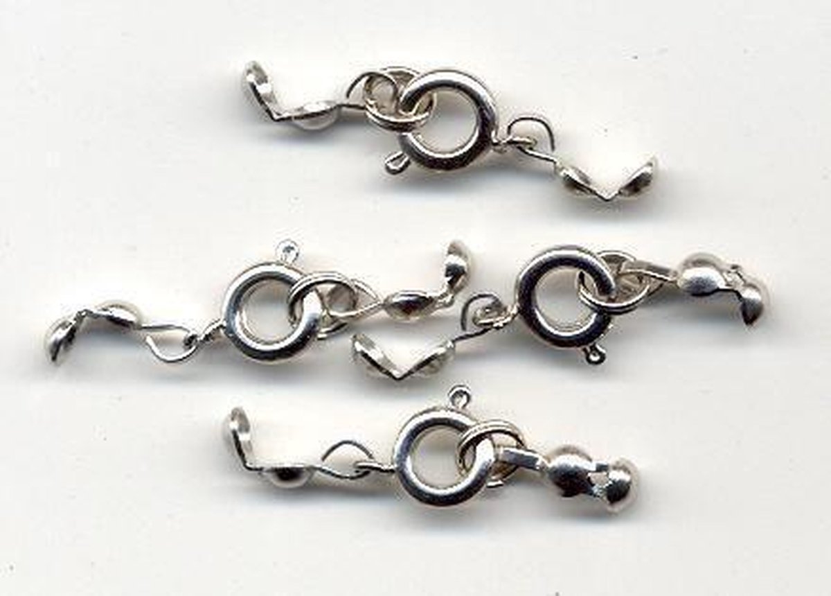 4 Ronde 7mm Slotjes met Kalotjes Koper Nikkel Vrij