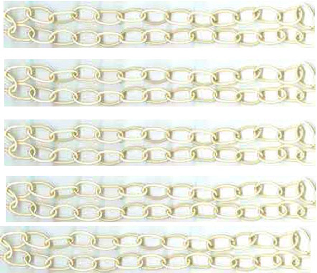 5x Silky Chain Large - Beige - 13 x 22mm en 50cm lang