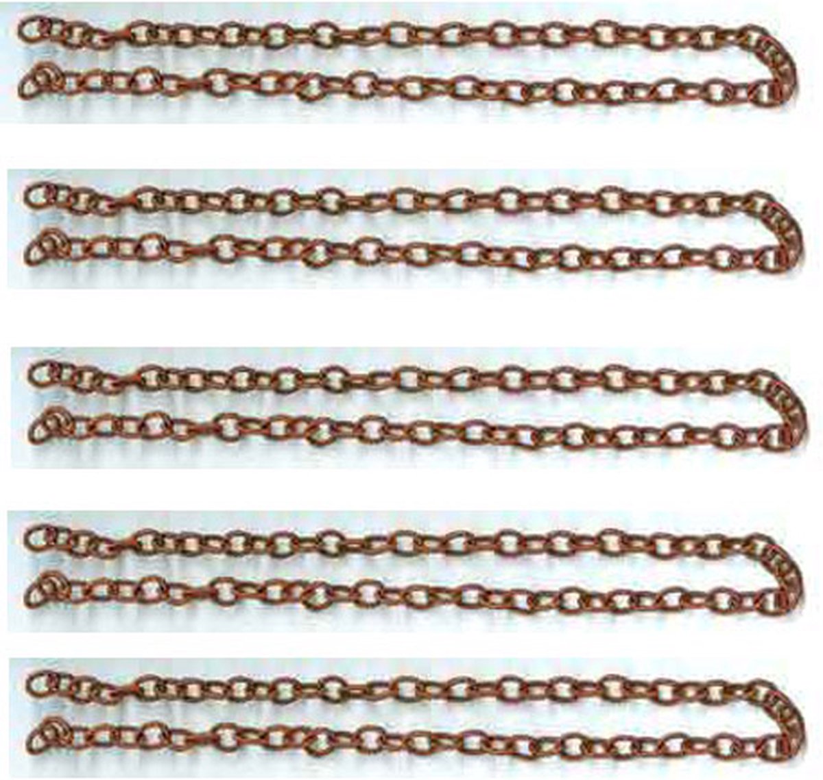 5x Silky Chain Small - Bruin - 8x12mm en 50cm Lang