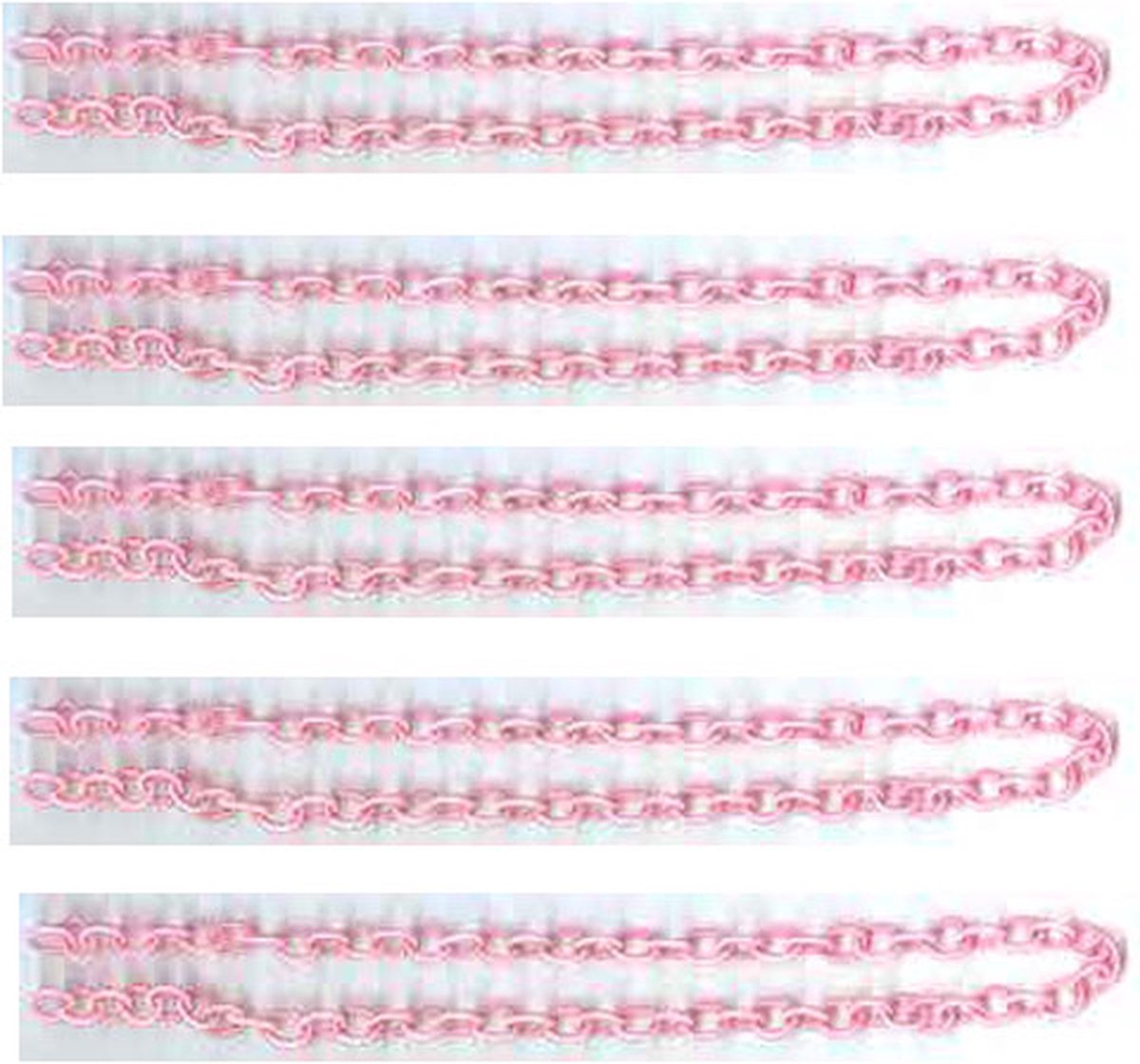 5x Silky Chain Small - Roze - 8x12mm en 50cm Lang