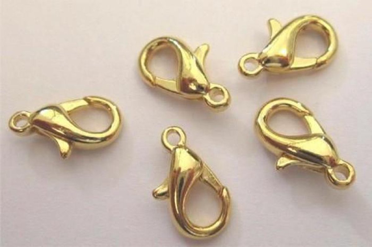 Karabiner goudkleur 12 millimeter 5 Stuks