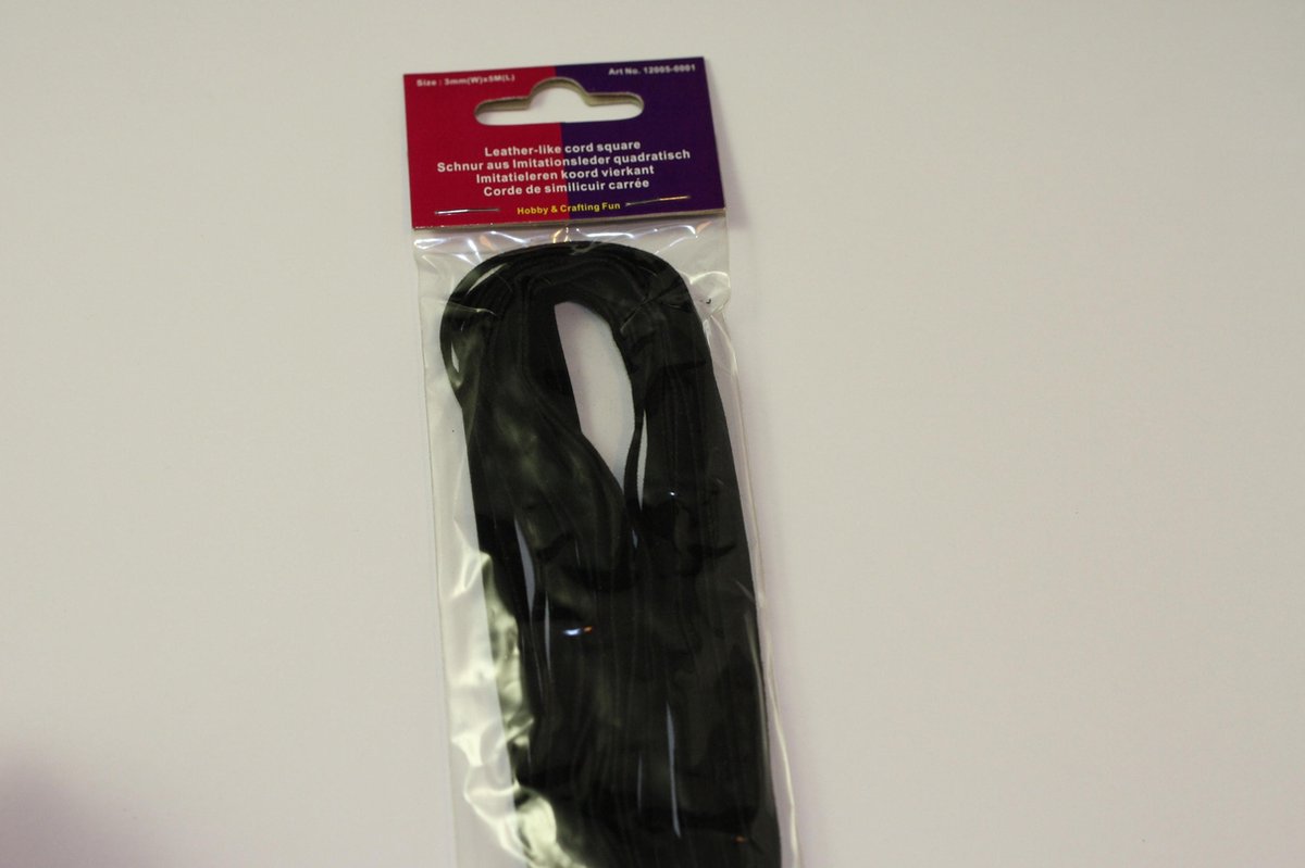 Koord imitatieleer zwart 3 Millimeter 5 Meter
