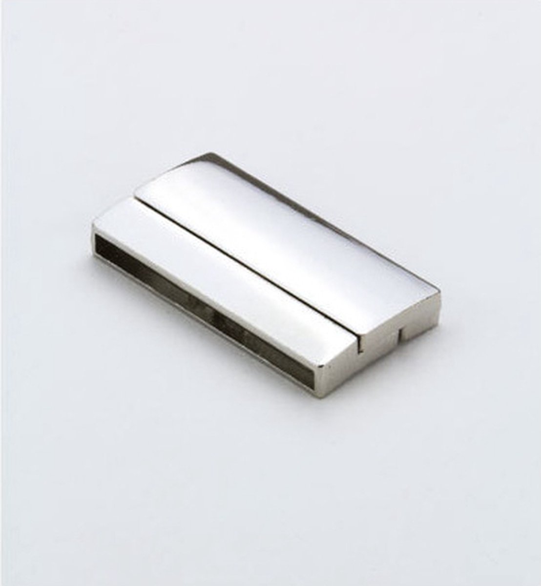Magneetsluiting plat platinum 37x20 millimeter (gat 3x35mm) 1 Stuks