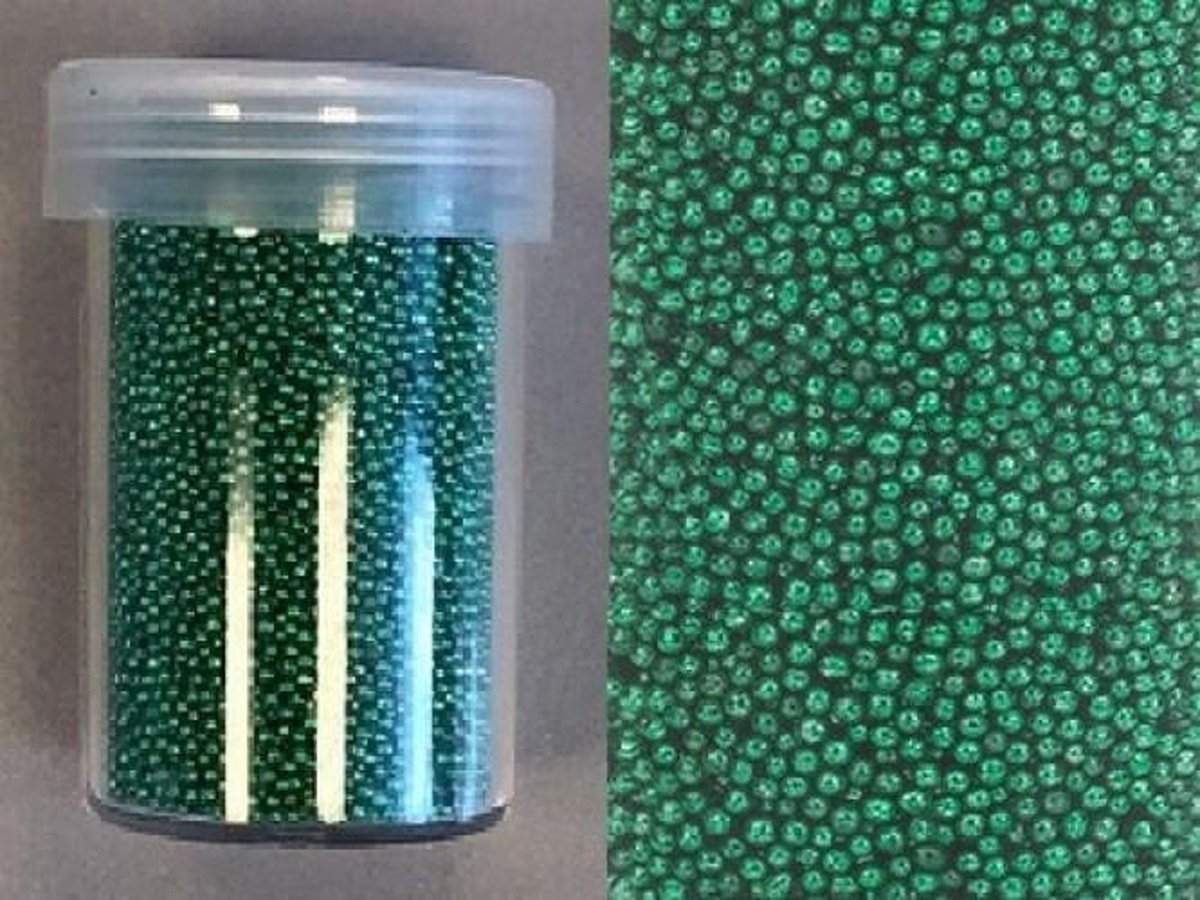 Mini pearls (zonder gat) 0.8-1.0 milimeter groen 22 gram