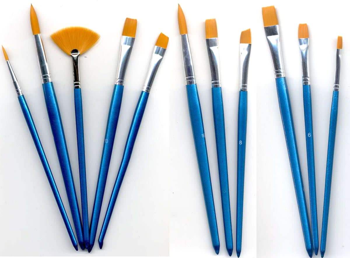 Penselen Assortiment - Verschillende maten - 11 Stuks