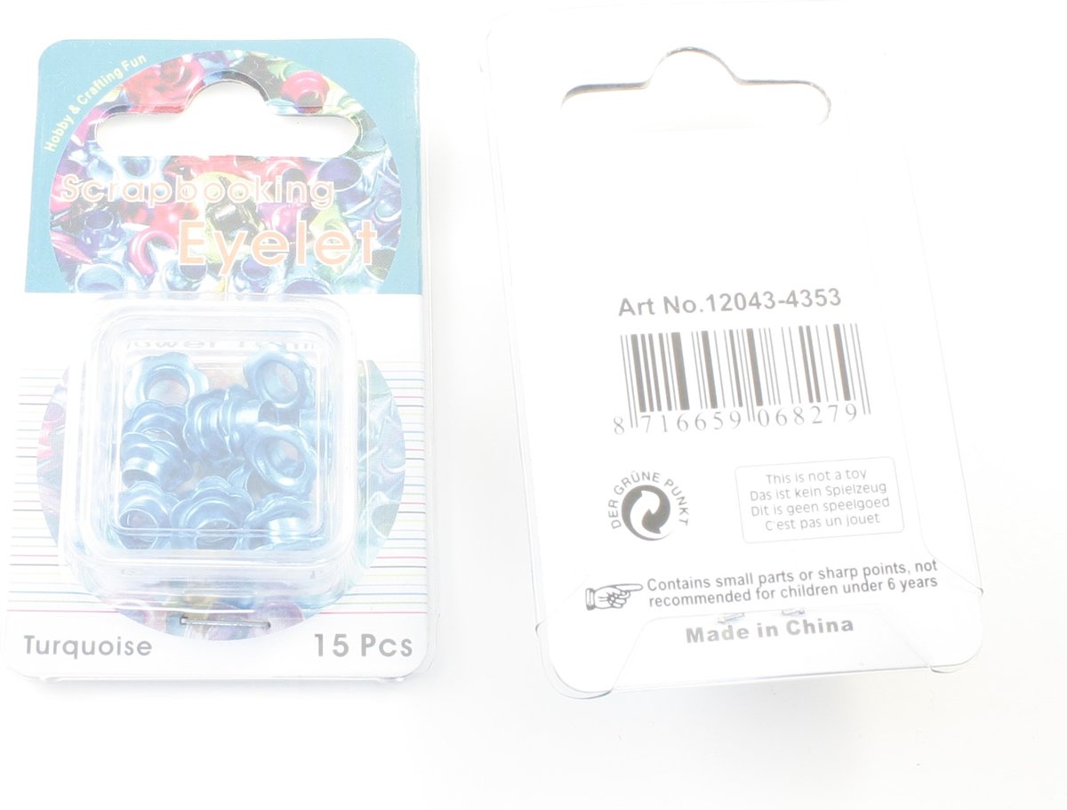 Scrapbooking Eyelet Bloem 10mm 15 stuks Blauw