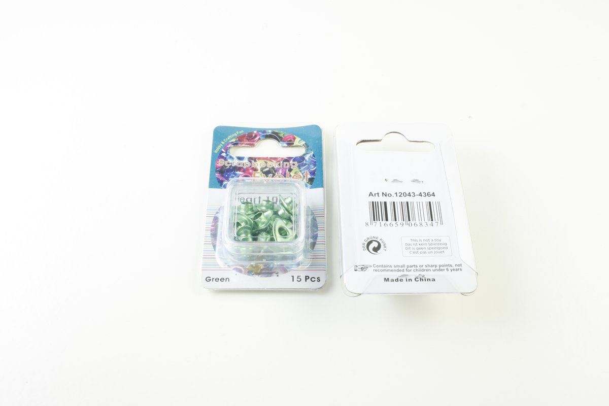 Scrapbooking Eyelet Hartje 10mm 15 stuks Groen