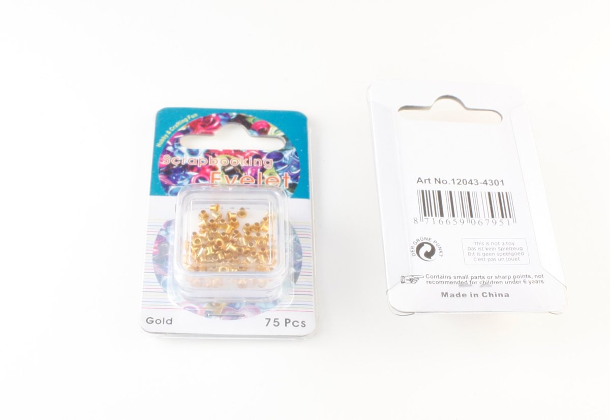 Scrapbooking Eyelet Rond 1.1mm 75 stuks Goud