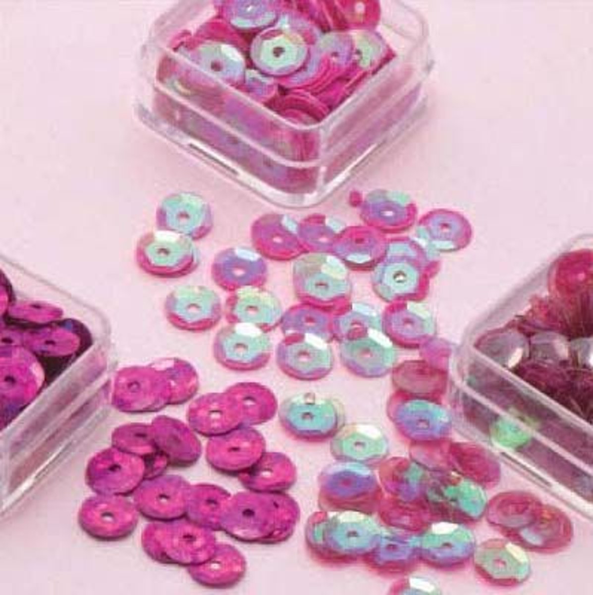 Trio Pailletten 6mm Fuchsia