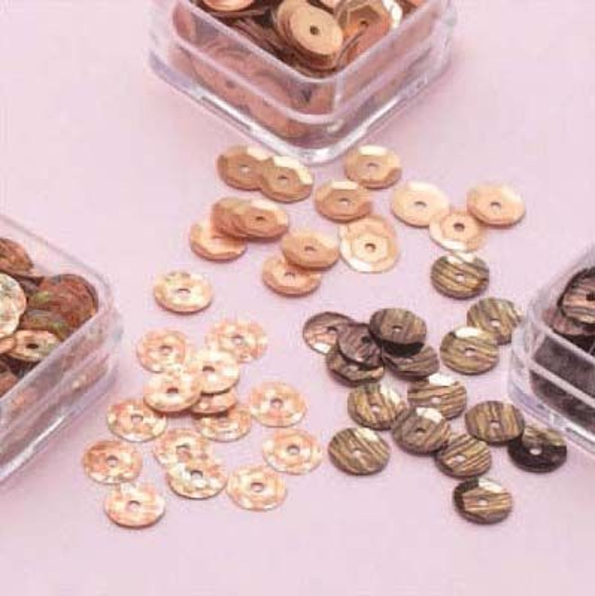 Trio Pailletten 6mm Goud