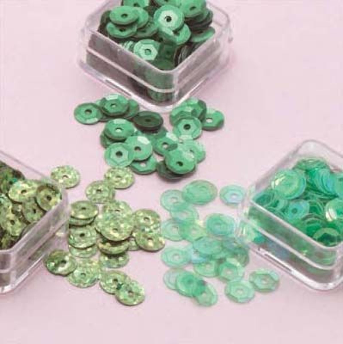 Trio Pailletten 6mm Groen