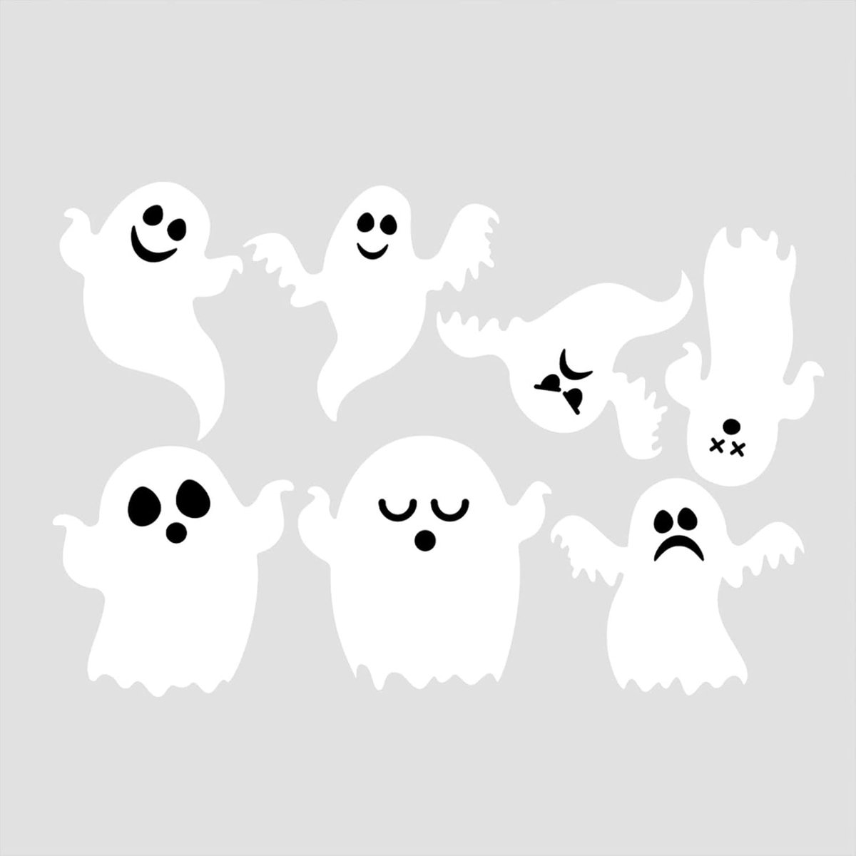 Halloween spookdecoratie muurstickers - griezelig zwart - 42 stuks - waterdicht PVC