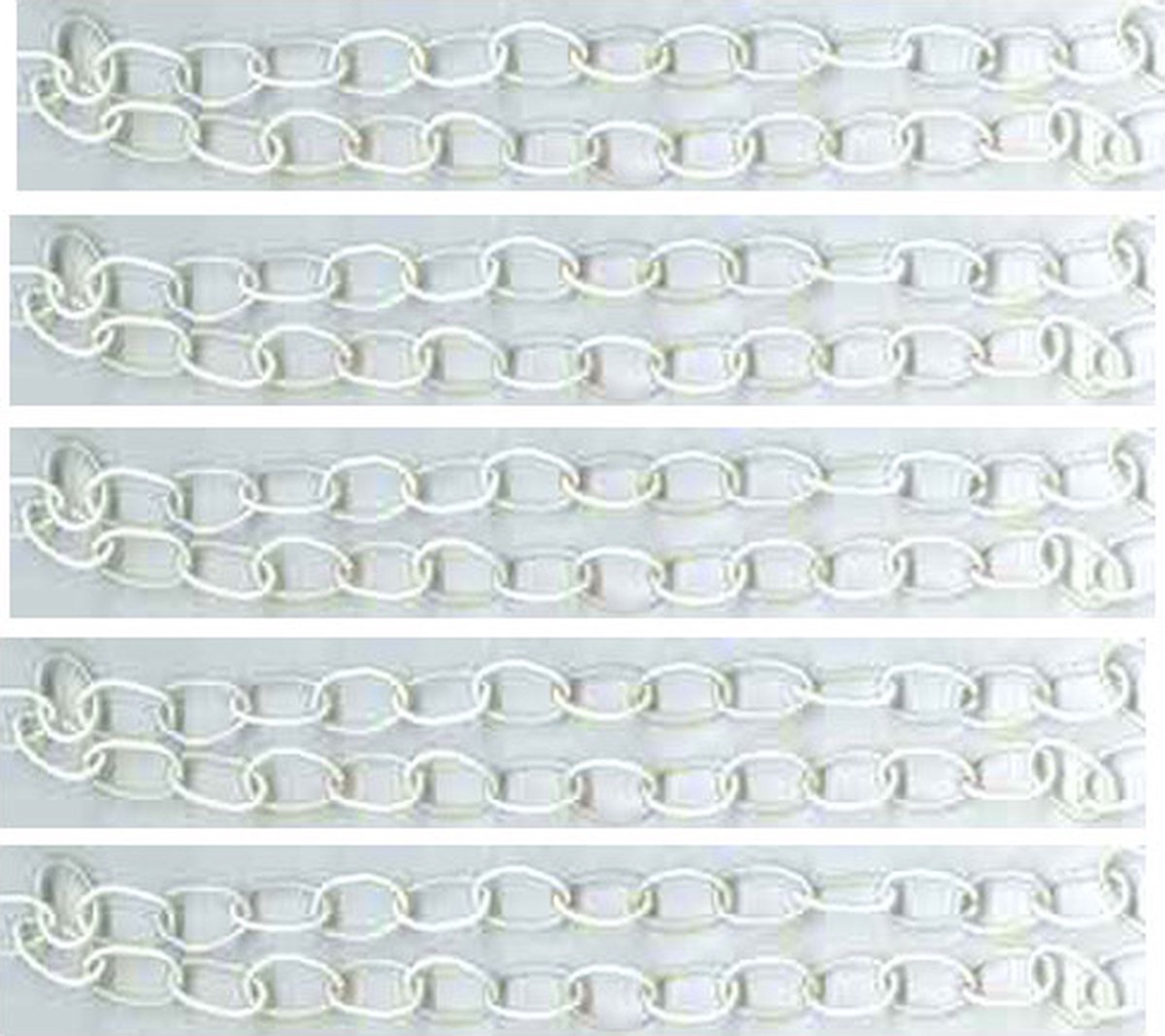 5x Silky Chain Large - Wit - 13 x 22mm en 50cm lang