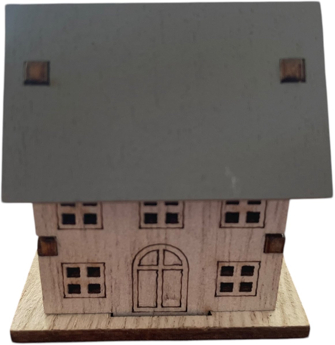 3 Houten huisjes nr. 2 afmeting 5 x 4 x 3 cm